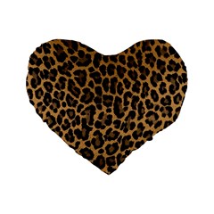 Tiger Skin Art Pattern Standard 16  Premium Flano Heart Shape Cushions by Ket1n9