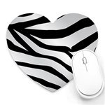 White Tiger Skin Heart Mousepad Front