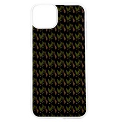 Fern Pattern 2 Black Iphone 15 Tpu Uv Print Case by snowwhitegirl