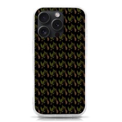 Fern Pattern 2 Black Iphone 15 Pro Tpu Uv Print Case by snowwhitegirl