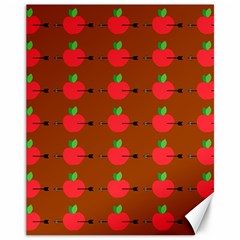 Apple Arrow Pattern Design Drawing Canvas 11  X 14  by Proyonanggan