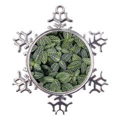 Leaves Foliage Botany Plant Metal Large Snowflake Ornament by Maspions