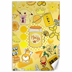 Marillo Pastel Zkt, Aesthetic, Stickers, Yellow Canvas 12  X 18  by kyorashop23