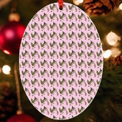 Fern Pattern 2 Pink Uv Print Acrylic Ornament Oval by snowwhitegirl