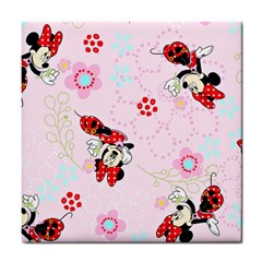 Red, Bow, Mouse, Flower, Child, Paper Tile Coaster by kyorashop23