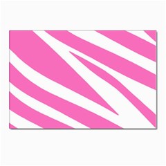 White Pink Stripes, Pattern Postcards 5  X 7  (pkg Of 10) by kyorashop23