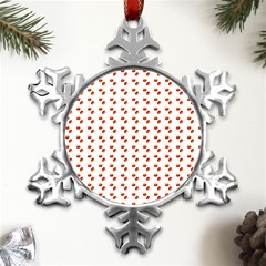 Kawaii Pumpkin Patt White Metal Small Snowflake Ornament by snowwhitegirl