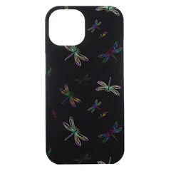 Background Pattern Dragonfly Iphone 15 Black Uv Print Pc Hardshell Case by Posterlux