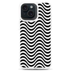 Black White Wave Pattern Wavy Water Seamless Iphone 15 Plus Tpu Uv Print Case by Posterlux