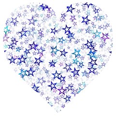 Christmas Stars Background Wooden Puzzle Heart by Posterlux