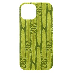 Fern Texture Nature Leaves Iphone 15 Plus Black Uv Print Pc Hardshell Case by Posterlux