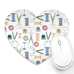 Pattern Seamless Texture Sewing Heart Mousepad by Salmanaz77