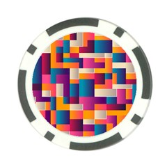 Abstract Geometry Blocks Poker Chip Card Guard by anzea