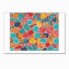 Floral And Leaves Pattern Postcard 4 x 6  (pkg Of 10) by BellaVistaTshirt02