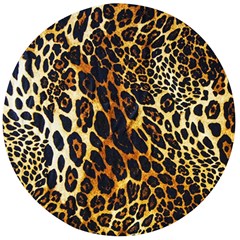 Leopard Skin Texture, Macro, Brown Wooden Bottle Opener (round) by kyorashop23