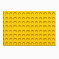 Yellow Lego Texture, Macro, Yellow Dots Background Postcards 5  X 7  (pkg Of 10) by kyorashop23