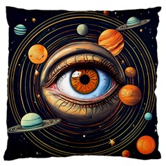 Eye Of The Universe (ai) Large Premium Plush Fleece Cushion Case (one Side) by dflcprintsclothing