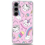 Beautiful Cute Animals Pattern Pink Samsung Galaxy S24 6.2 Inch TPU UV Case Front