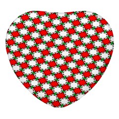 Christmas Star Red Green Heart Glass Fridge Magnet (4 Pack) by anzea