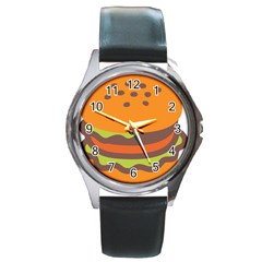 Hamburger Round Metal Watch by anzea