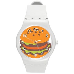 Hamburger Round Plastic Sport Watch (m) by anzea