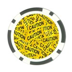 Caution Road Sign Cross Yellow Poker Chip Card Guard Front