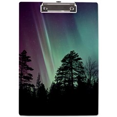 Silhouette Of Aurora Borealis A4 Acrylic Clipboard by Bedest