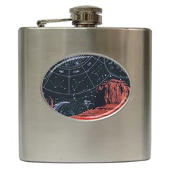 Astrology Surreal Surrealism Trippy Visual Art Hip Flask (6 Oz) by Bedest