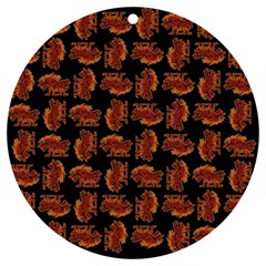 Fantasy Skeleton Dragon Hand Drawn Motif Seamless Pattern Bk Uv Print Acrylic Ornament Round by dflcprintsclothing