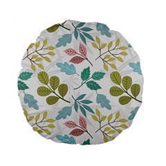 Leaf Seamless Pattern  Standard 15  Premium Round Cushions by Safari