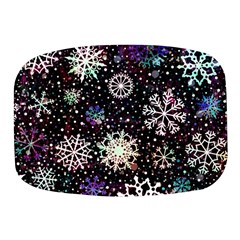 Shiny Winter Snowflake Abstract Christmas Cold Crystal December Mini Square Pill Box by Bedest