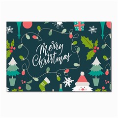 Merry Christmas, Happy New Year, Christmas Seamless Texture Postcards 5  X 7  (pkg Of 10) by kyorashop23