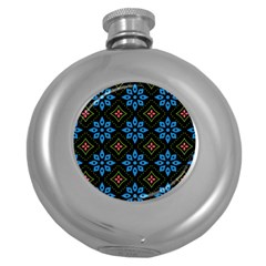 Flower Pattern Flora Floral Seamless Round Hip Flask (5 Oz) by Salmanaz77