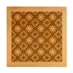 Flowers Pattern Design Abstract Wood Photo Frame Cube by Salmanaz77