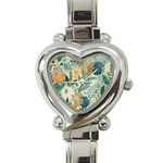 Leaves Pattern Flora Heart Italian Charm Watch Front