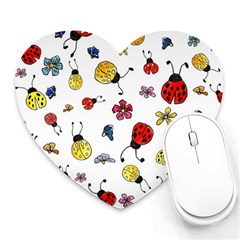 Seamless Pattern Nature Flowers Heart Mousepad by Salmanaz77