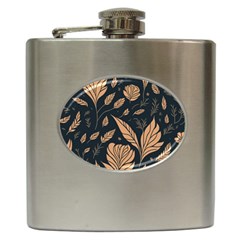 Background Pattern Leaves Texture Hip Flask (6 Oz) by Salmanaz77