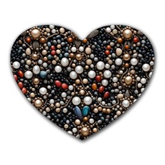 Pearls And Stones Heart Mousepad by dedoma