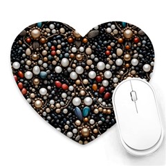 Pearls And Stones Heart Mousepad by dedoma