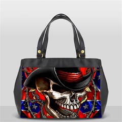 Confederate Flag Usa America United States Csa Civil War Rebel Dixie Military Poster Skull Oversize Office Handbag (2 Sides) by Ket1n9