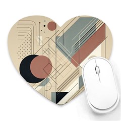 Boho Abstract Architecture Heart Mousepad by Bedest