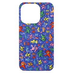 Grateful Dead Dancing Bears Pattern Iphone 14 Pro Black Uv Print Case by Salmanaz77