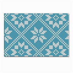 Blue Winter Knitted Texture, Blue Winter Background, Knitted Texture Postcards 5  X 7  (pkg Of 10) by kyorashop23