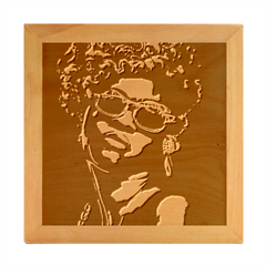 Afro Beauty Woman Portrait (ai+human) Wood Photo Frame Cube by dflcprintsclothing