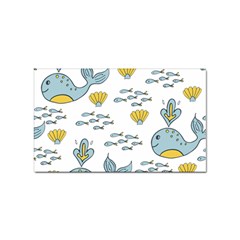 Whale Cartoon Whale Seamless Cartoon Character Animals Leaf Sticker Rectangular (100 Pack) by Grandong