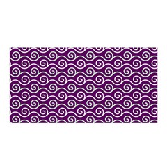 Violet White Pattern Satin Wrap 35  X 70  by ytdream