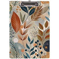 Leaves Pattern Flower Floral Flora A4 Acrylic Clipboard by Bedest