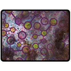 Abstract Molecular Space Art Two Sides Fleece Blanket (large) by ExtraGoodSauce