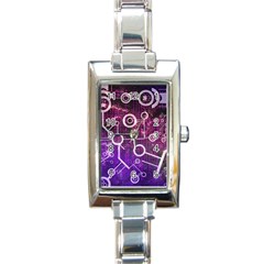 Cosmic Network Geometric Art Rectangle Italian Charm Watch by ExtraAwesomeSauce