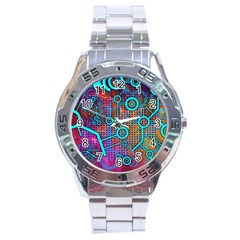 Abstract Tech Galaxy Design Stainless Steel Analogue Watch by ExtraAwesomeSauce